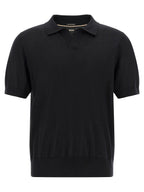 Schwarzes Poloshirt aus reiner Schurwolle