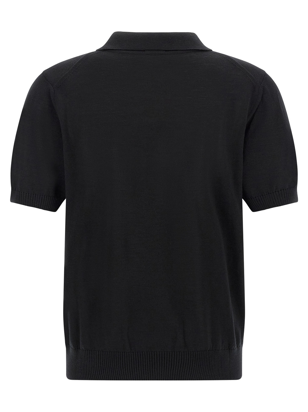 Schwarzes Poloshirt aus reiner Schurwolle