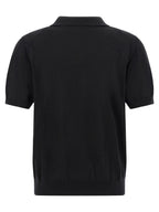 Schwarzes Poloshirt aus reiner Schurwolle