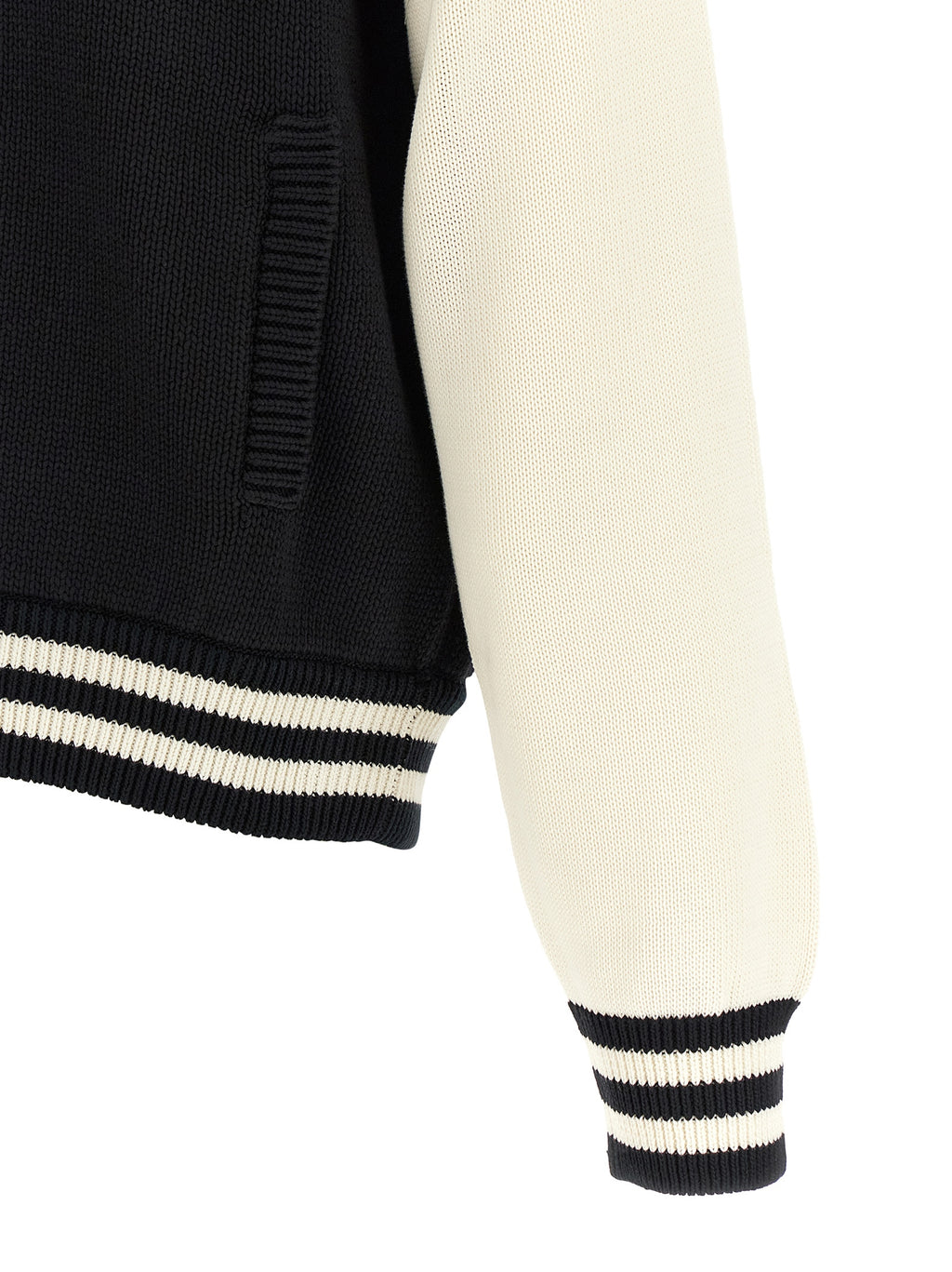 Zweifarbige Strickjacke aus Baumwolle