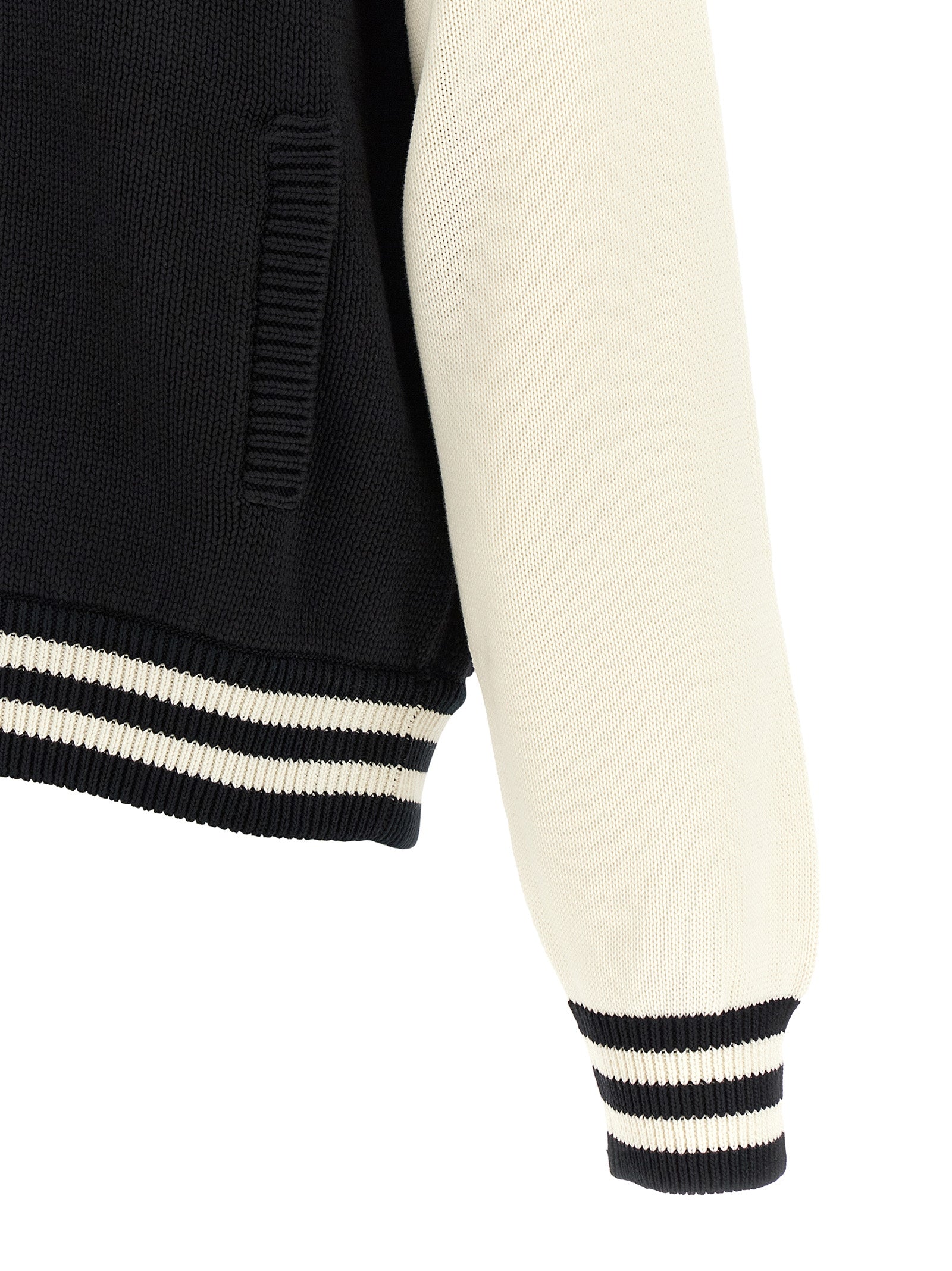 Zweifarbige Strickjacke aus Baumwolle
