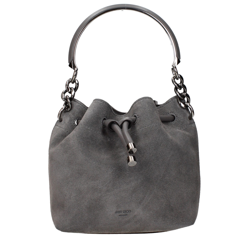 Graue Lederhandtasche
