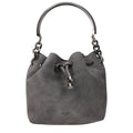 Graue Lederhandtasche