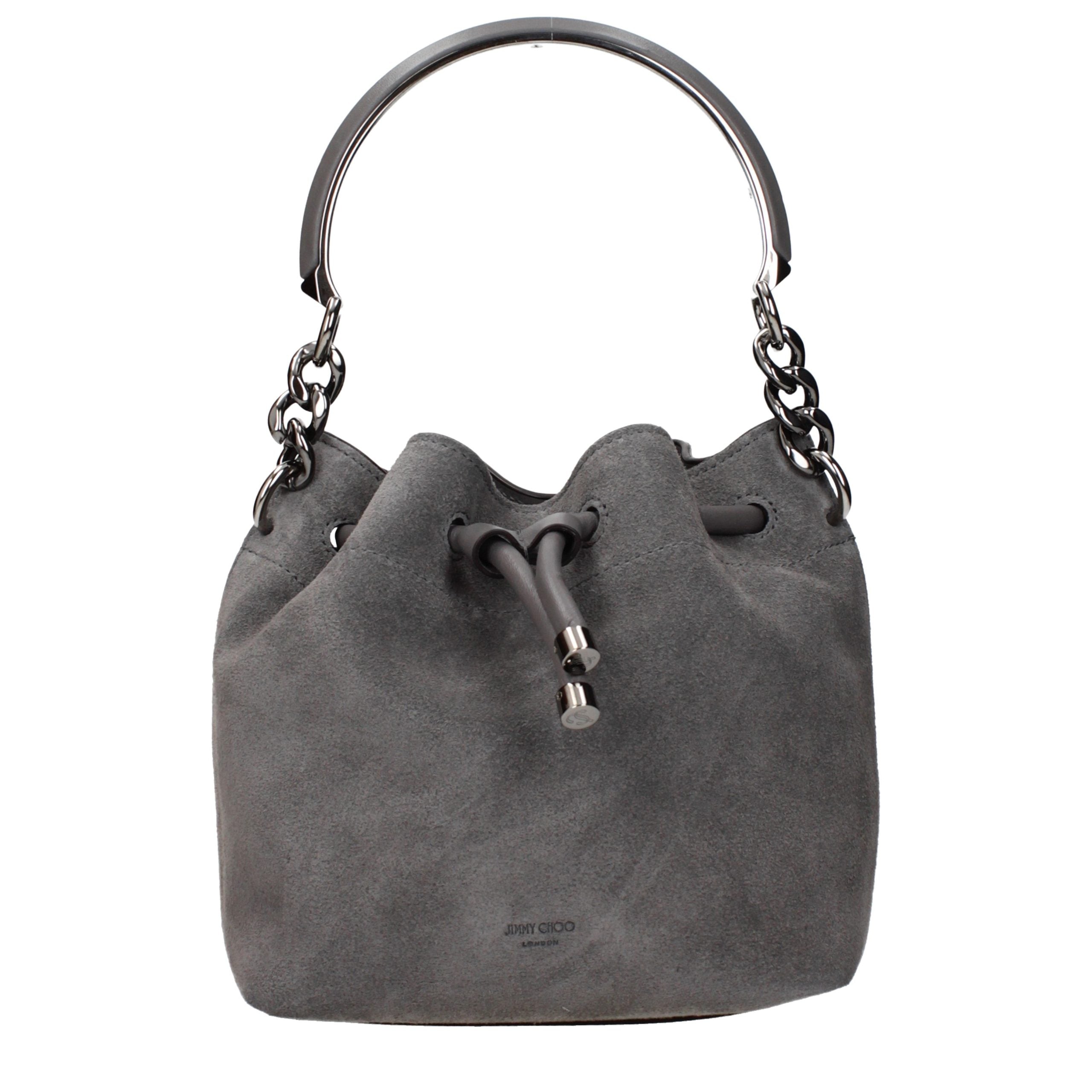 Graue Lederhandtasche