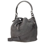 Graue Lederhandtasche