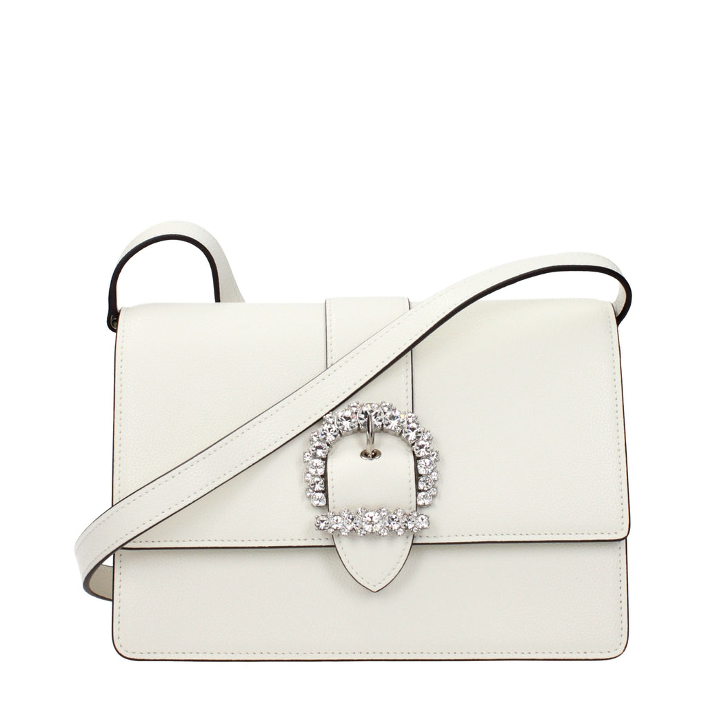 Weiße Leder Crossbody-Tasche