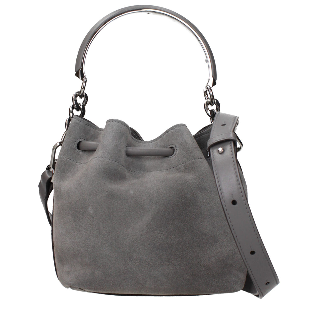 Graue Lederhandtasche