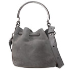 Graue Lederhandtasche