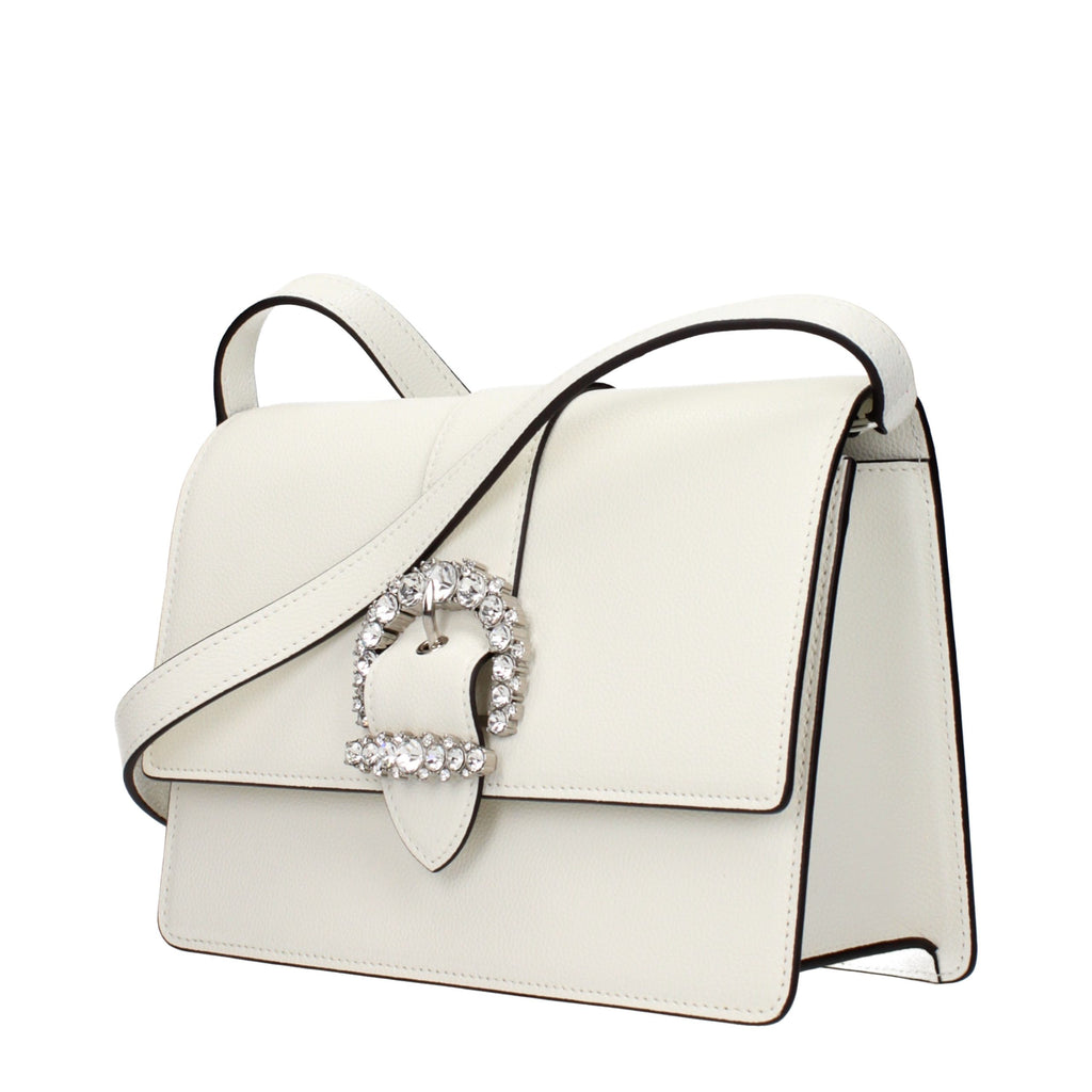 Weiße Leder Crossbody-Tasche