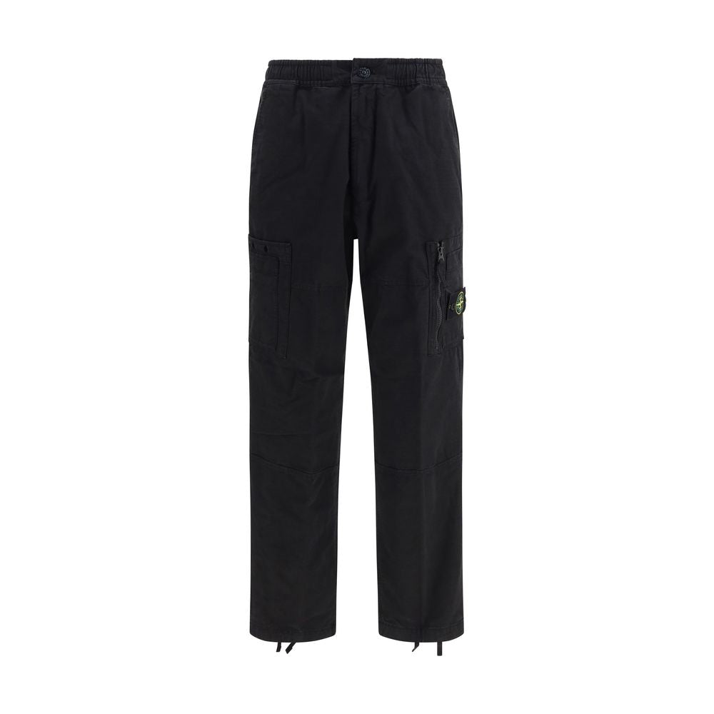 Schwarze Cargo-Hose aus Baumwolle Stone Island