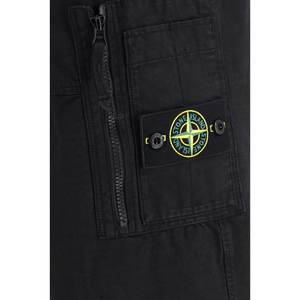 Schwarze Cargo-Hose aus Baumwolle Stone Island
