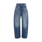 Blaue Relaxed-Fit-Jeans aus Baumwolle