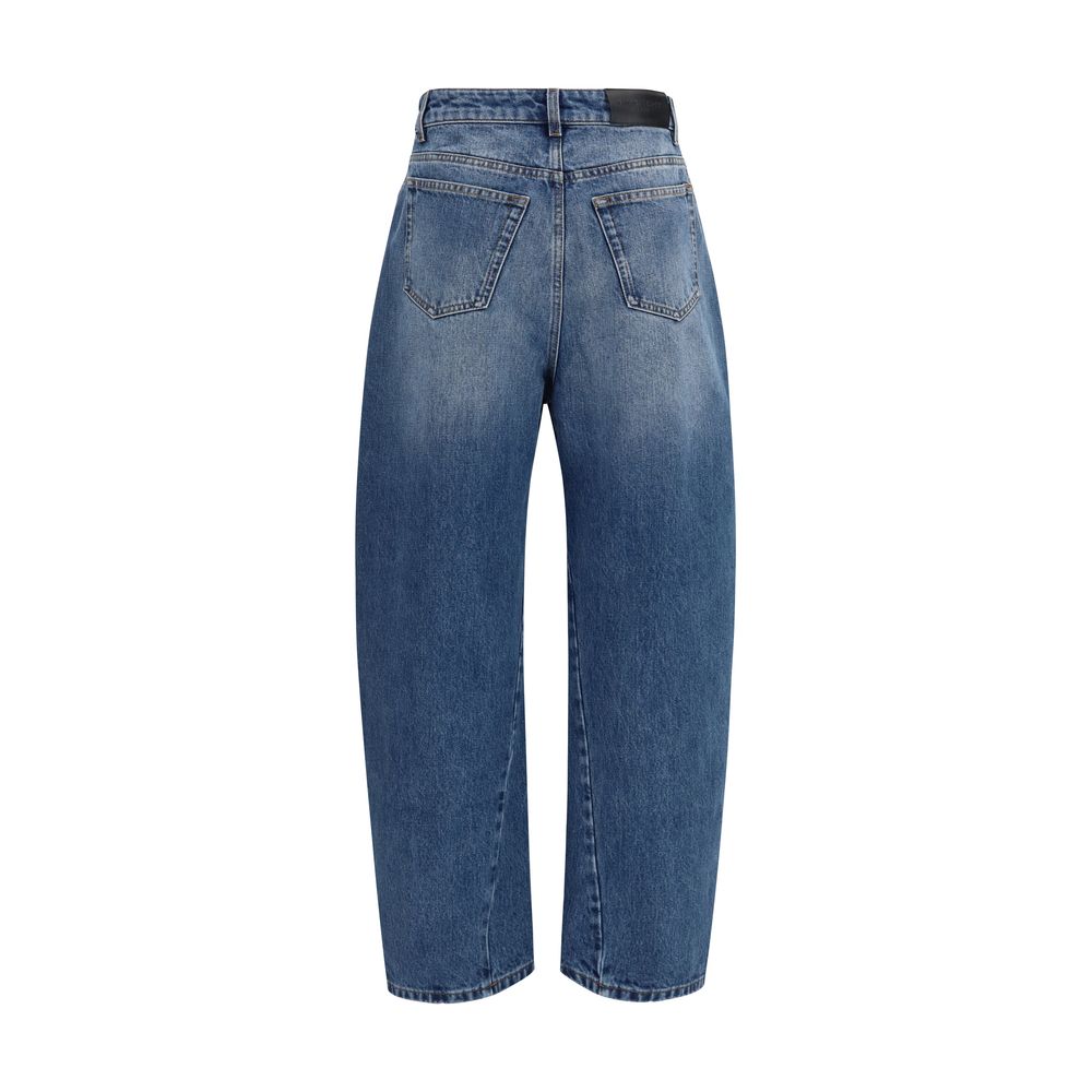 Blaue Relaxed-Fit-Jeans aus Baumwolle