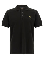 Schwarzes Poloshirt aus Baumwolle