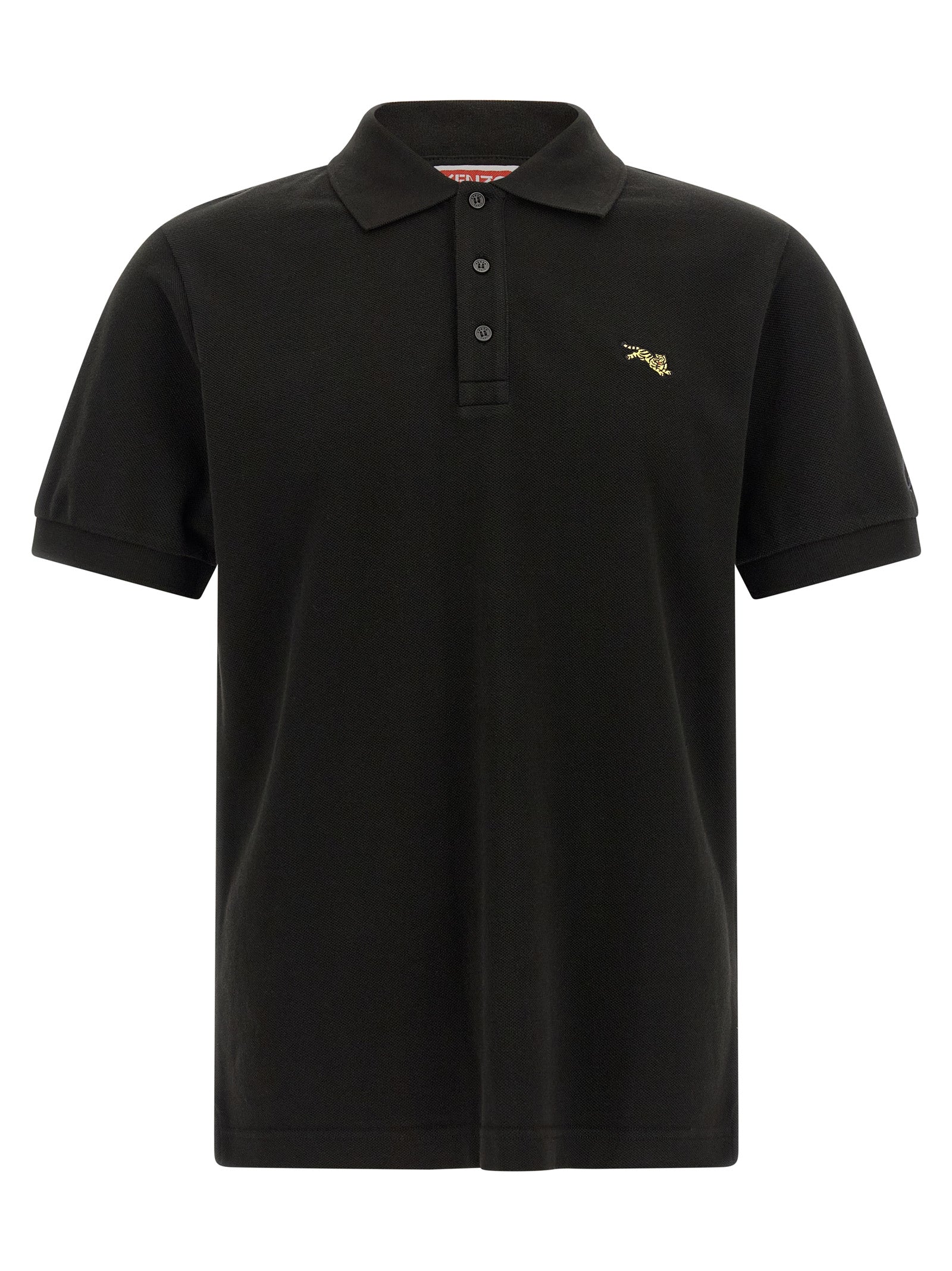 Schwarzes Poloshirt aus Baumwolle