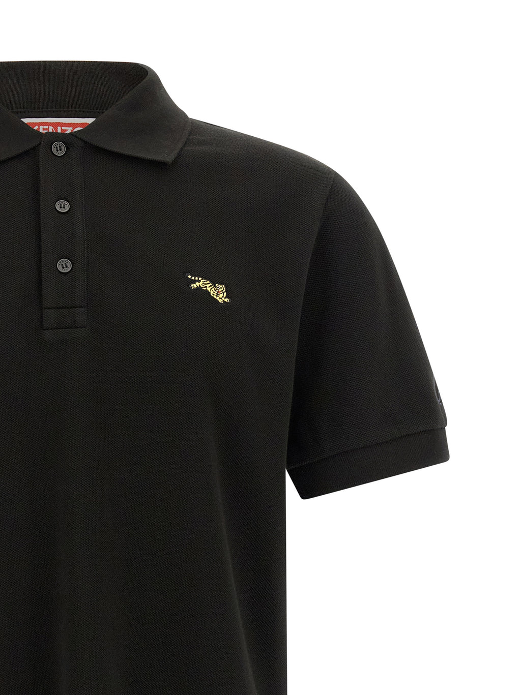 Schwarzes Poloshirt aus Baumwolle