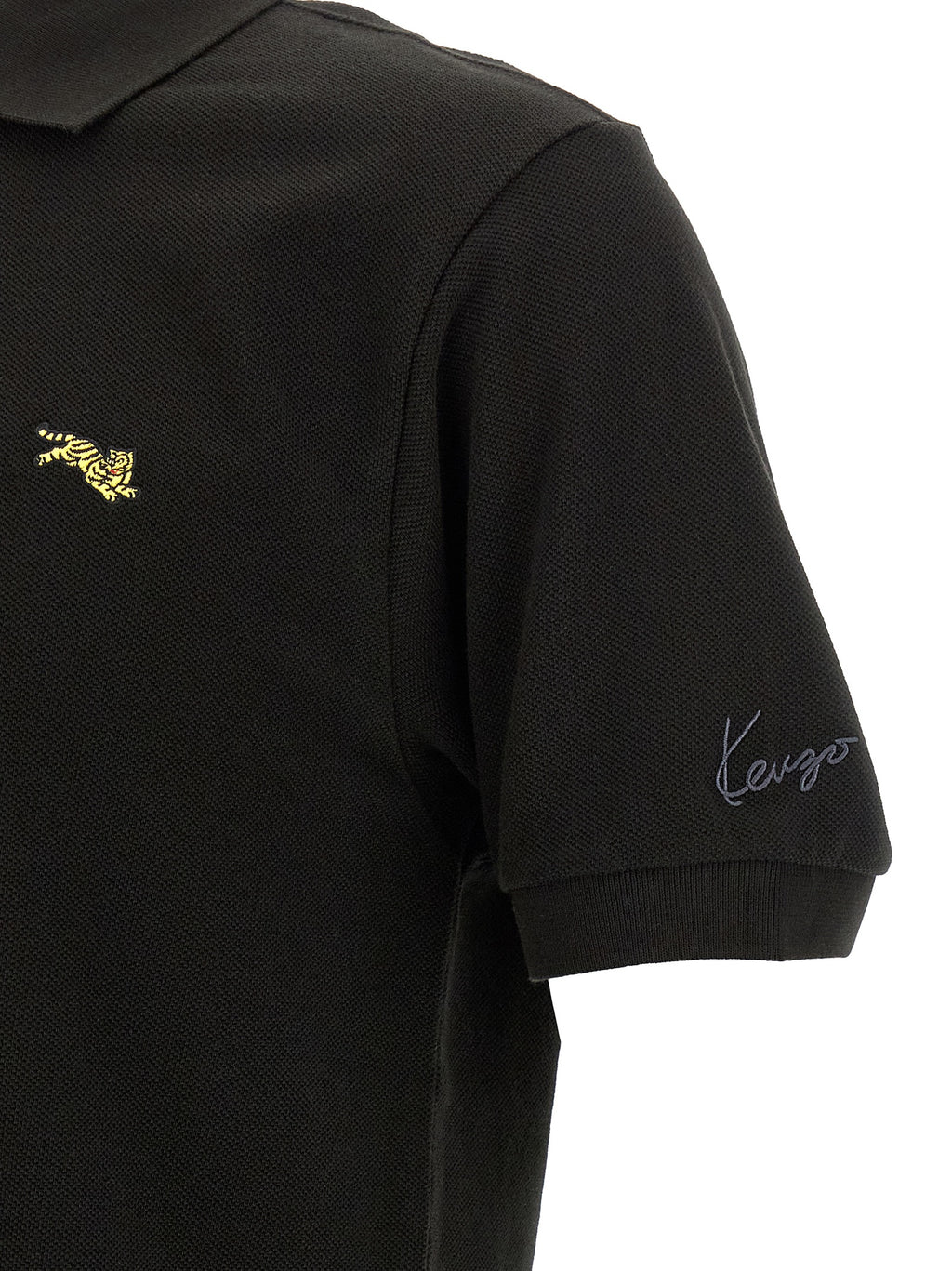 Schwarzes Poloshirt aus Baumwolle
