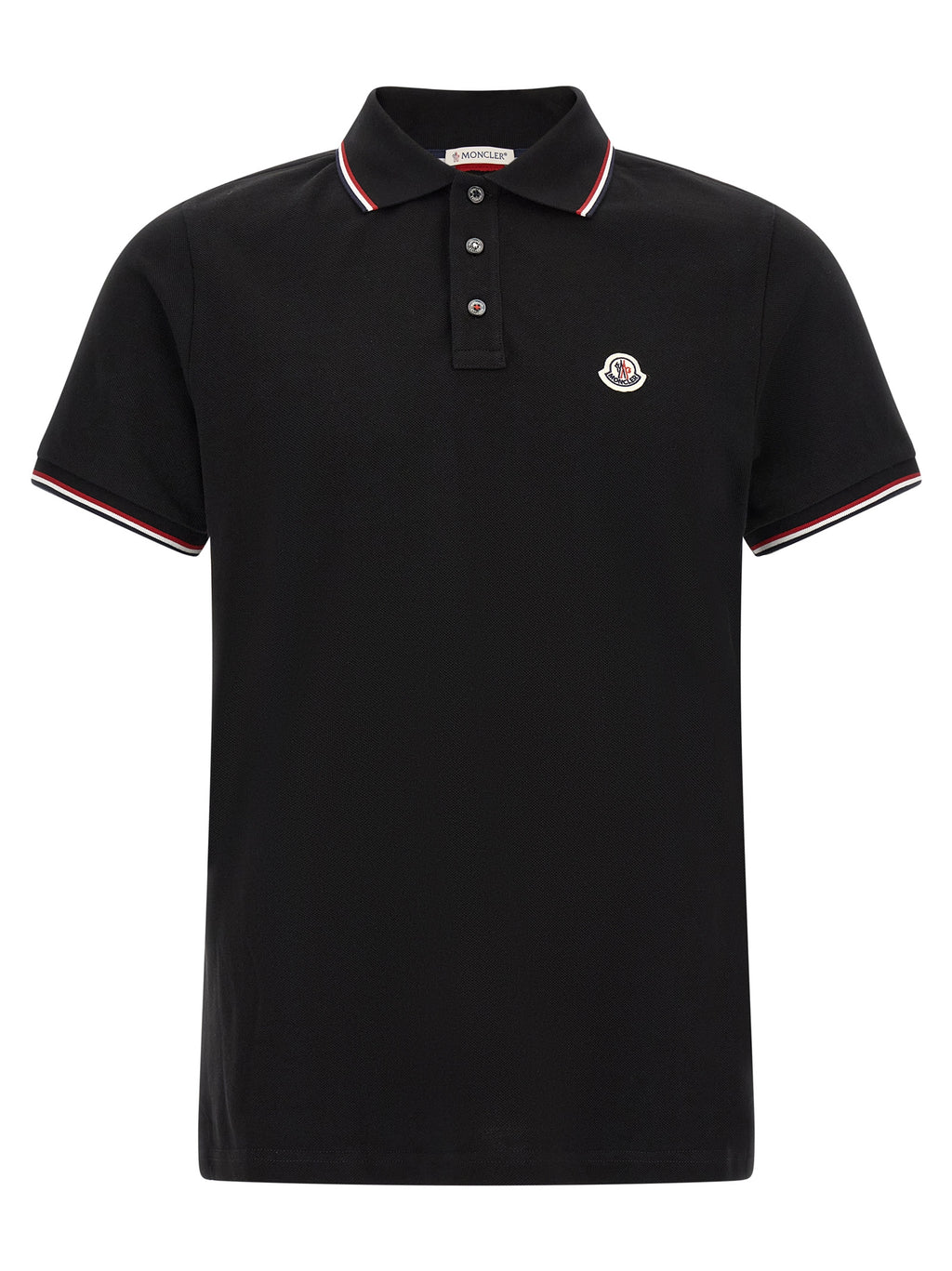 Schwarzes Baumwoll-Poloshirt