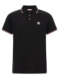 Schwarzes Baumwoll-Poloshirt