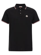 Schwarzes Baumwoll-Poloshirt