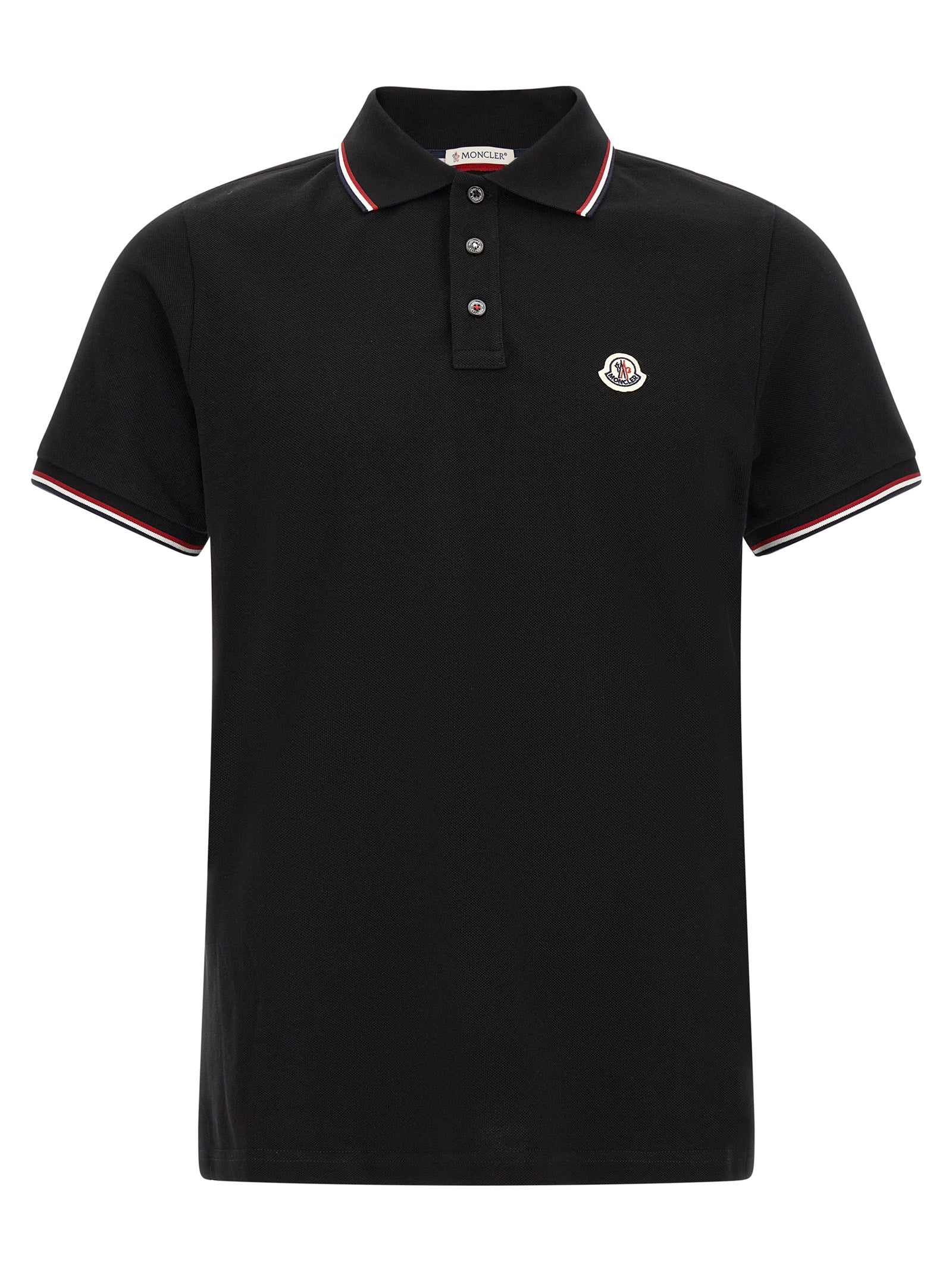 Schwarzes Baumwoll-Poloshirt
