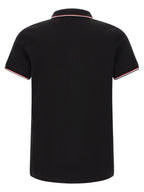 Schwarzes Baumwoll-Poloshirt