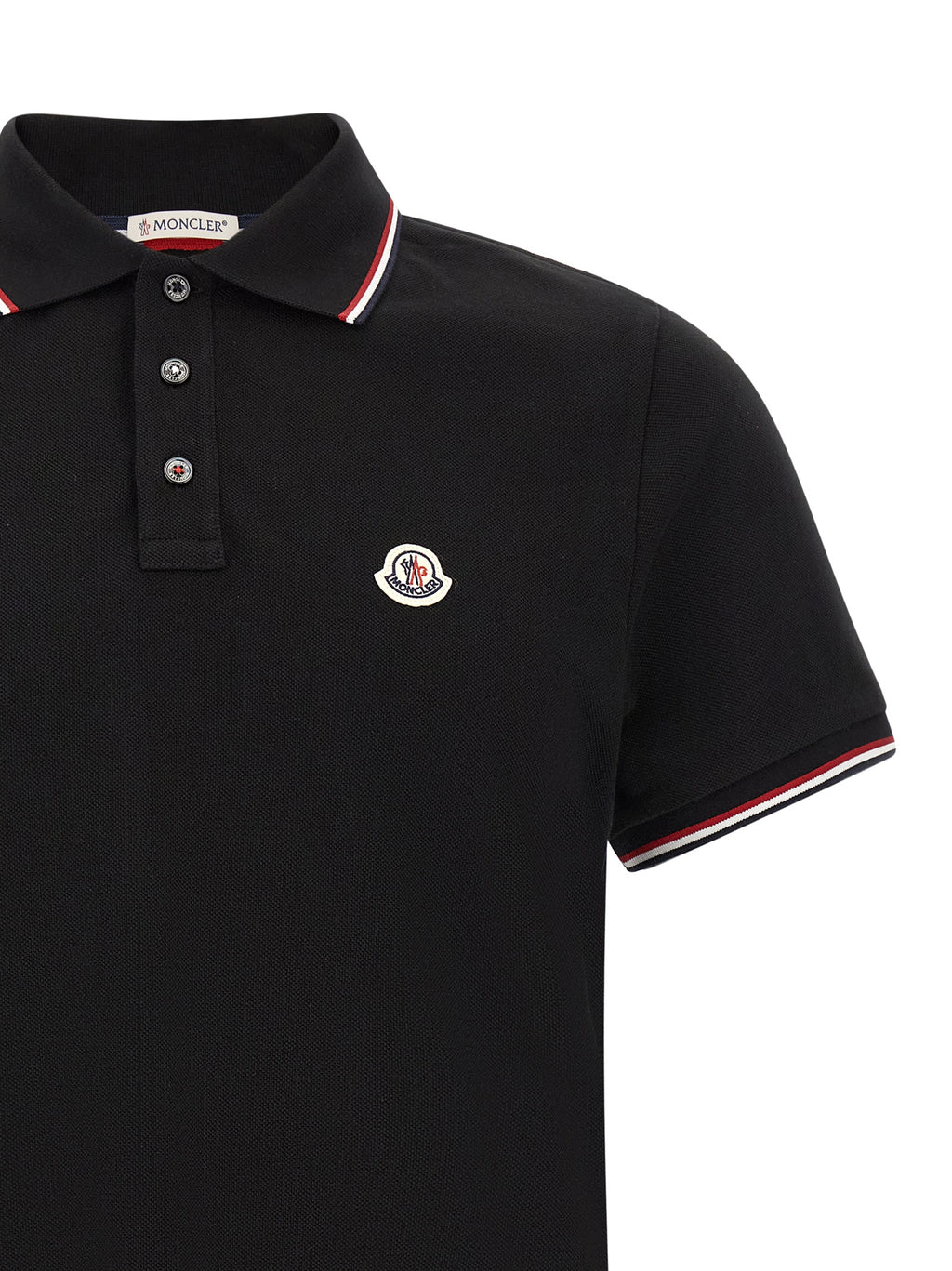 Schwarzes Baumwoll-Poloshirt
