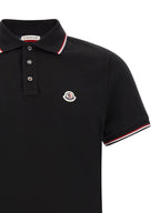 Schwarzes Baumwoll-Poloshirt