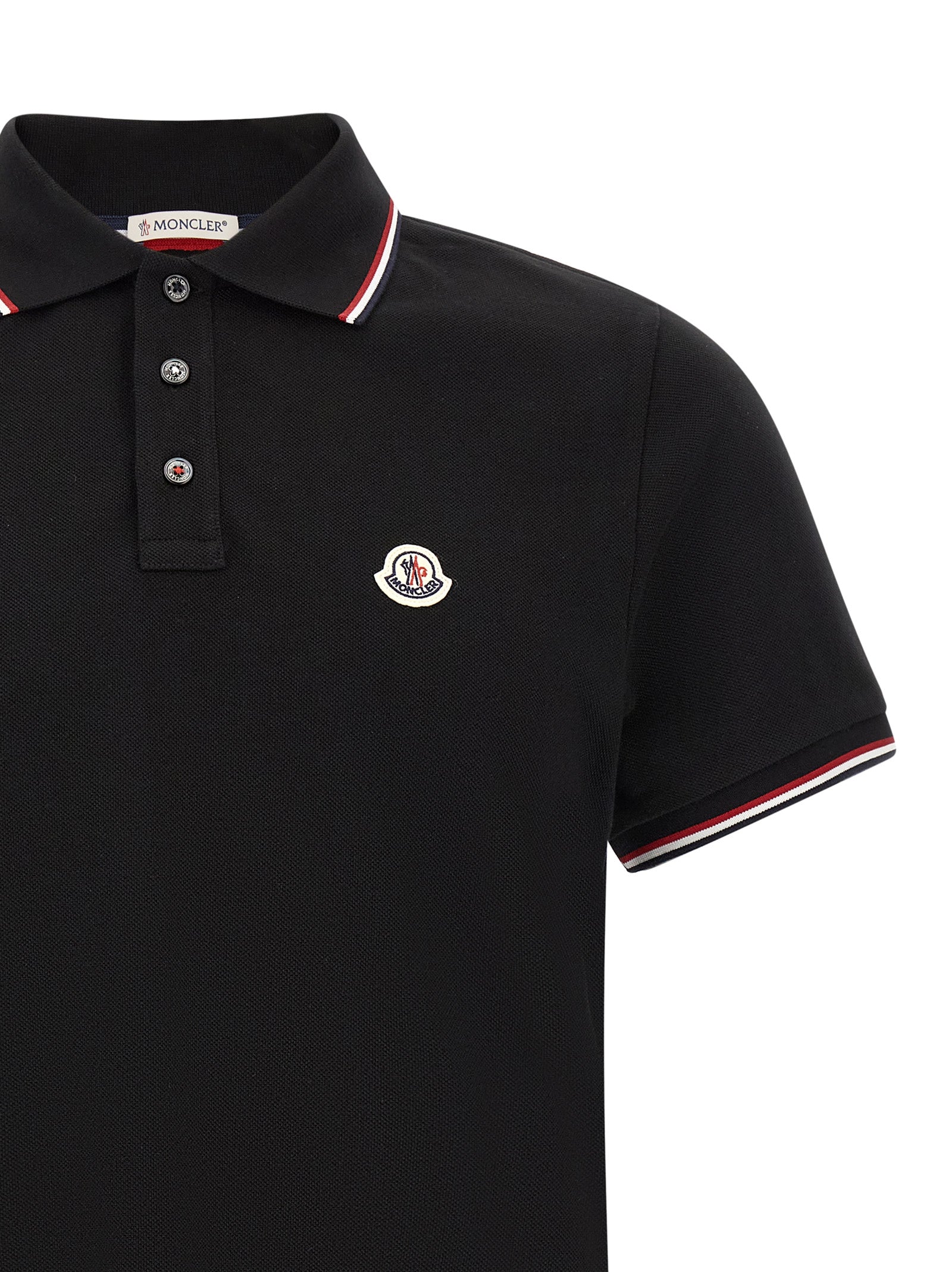 Schwarzes Baumwoll-Poloshirt