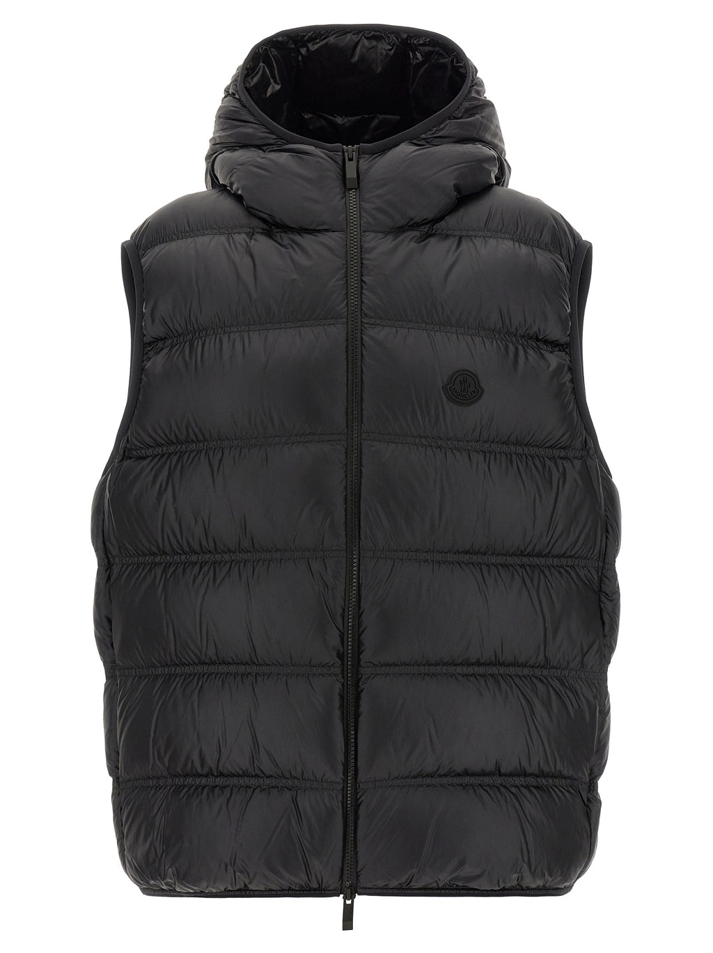 Schwarze ärmellose Jacke aus Polyamid
