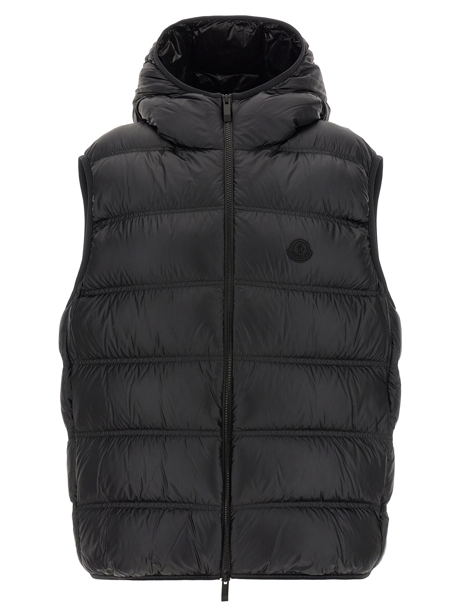 Schwarze ärmellose Jacke aus Polyamid