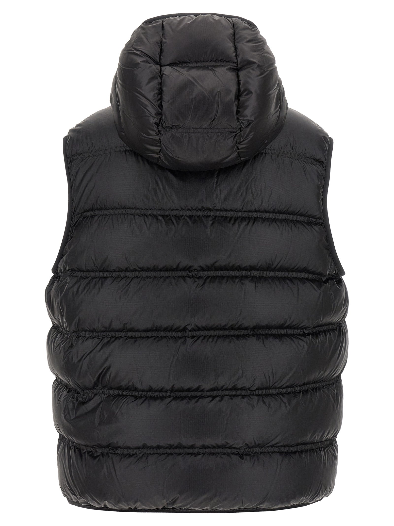 Schwarze ärmellose Jacke aus Polyamid