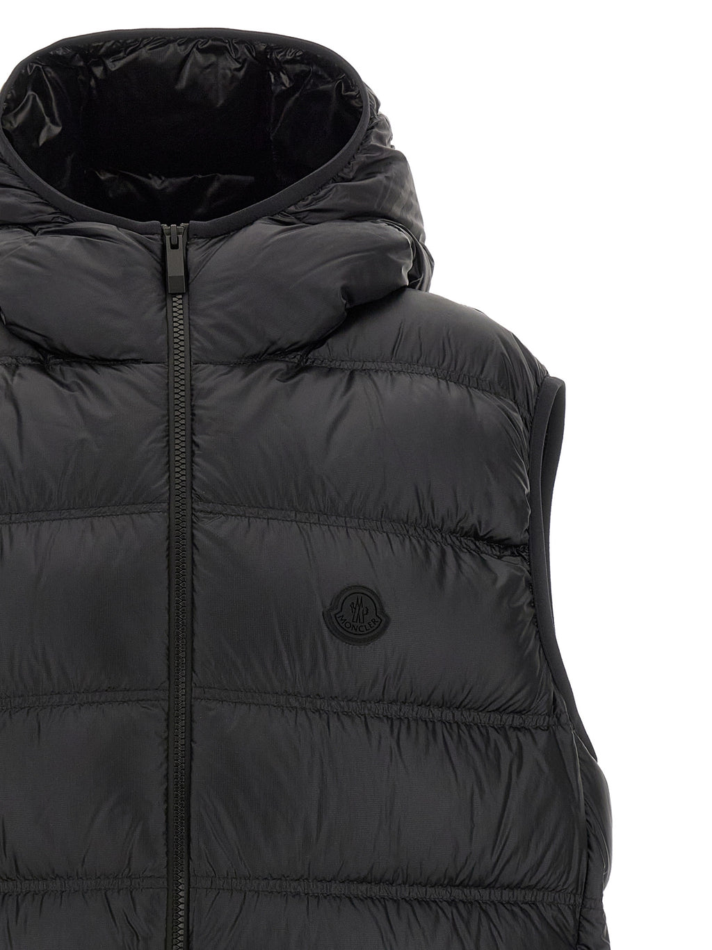 Schwarze ärmellose Jacke aus Polyamid
