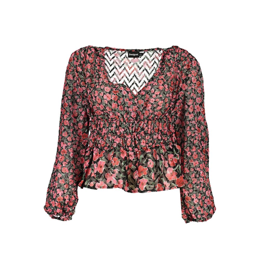 Rosa Polyester Damenbluse