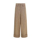 Beige Wollhose Oves Aries Casual Pants