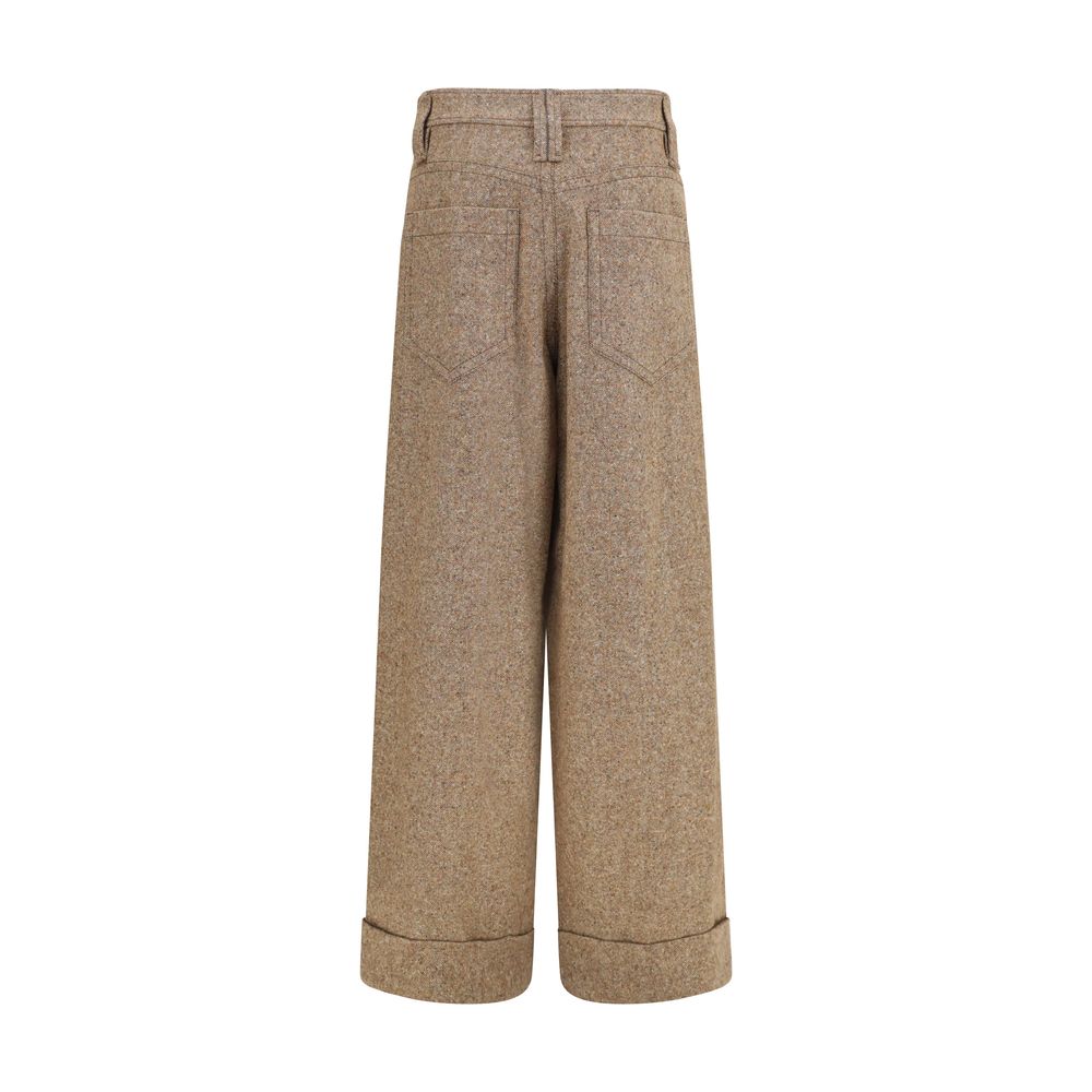 Beige Wollhose Oves Aries Casual Pants