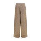 Beige Wollhose Oves Aries Casual Pants