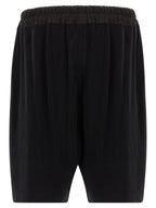 Schwarze Baumwoll-Bermudashorts