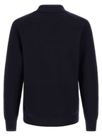 Blaues Baumwoll-Polohemd