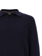 Blaues Baumwoll-Polohemd