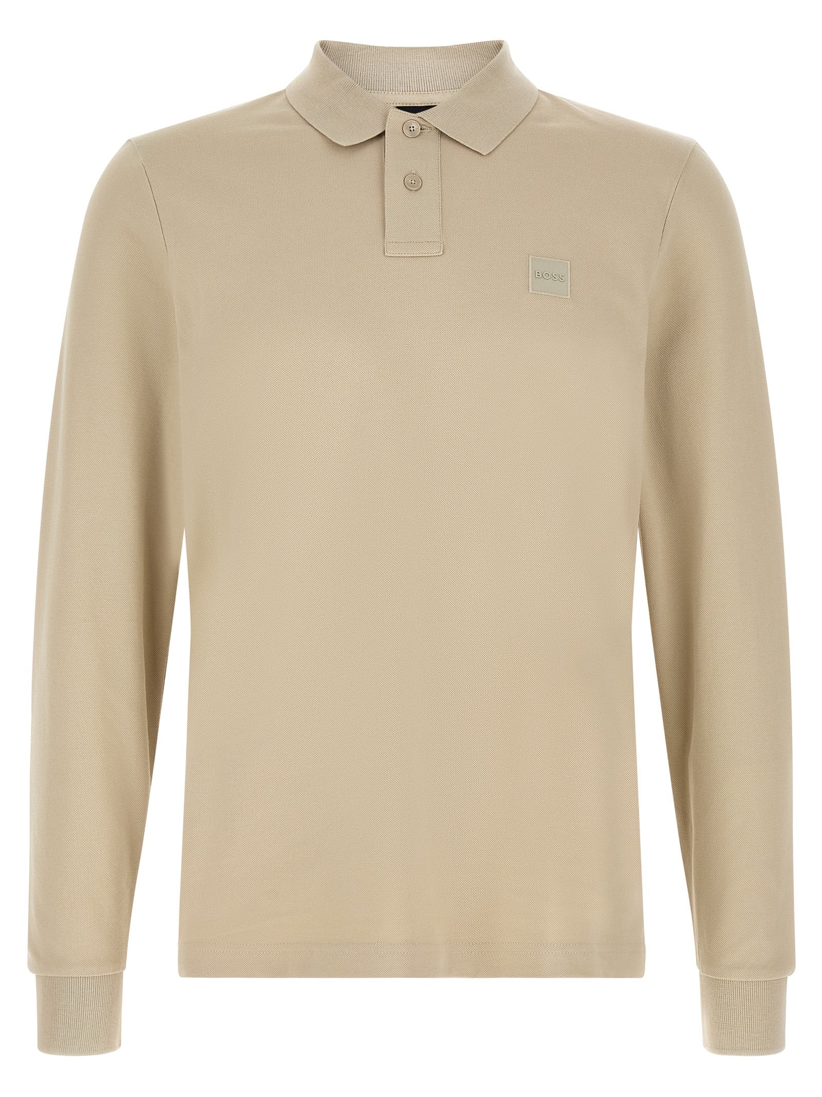 Beige Cotton Polo Shirt