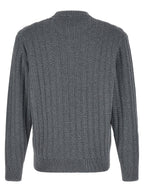 Grauer Baumwollcardigan