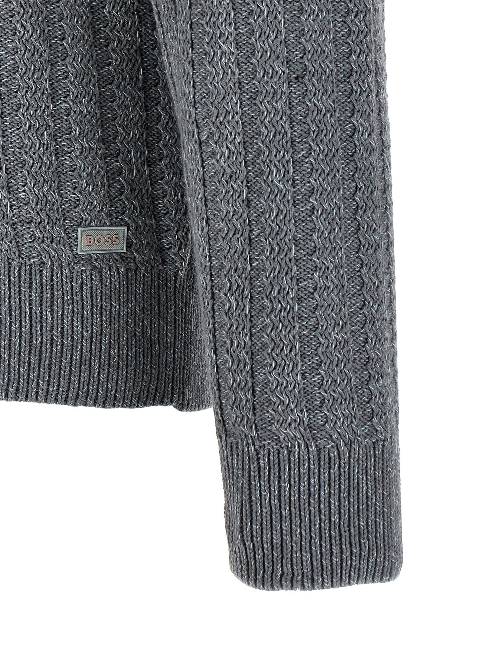 Grauer Baumwollcardigan