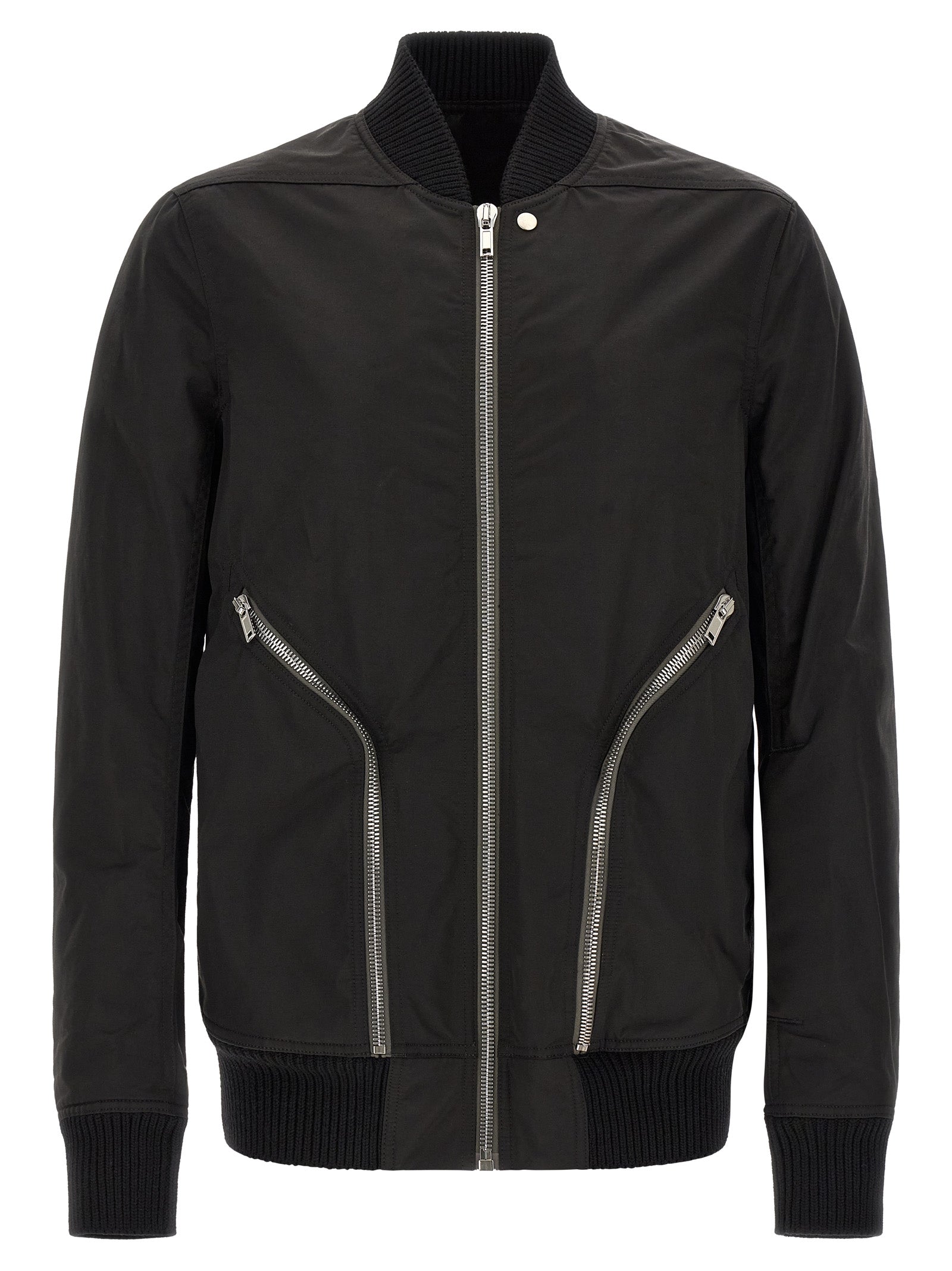 Schwarzer Nylon-Bomber