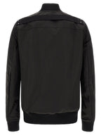 Schwarzer Nylon-Bomber