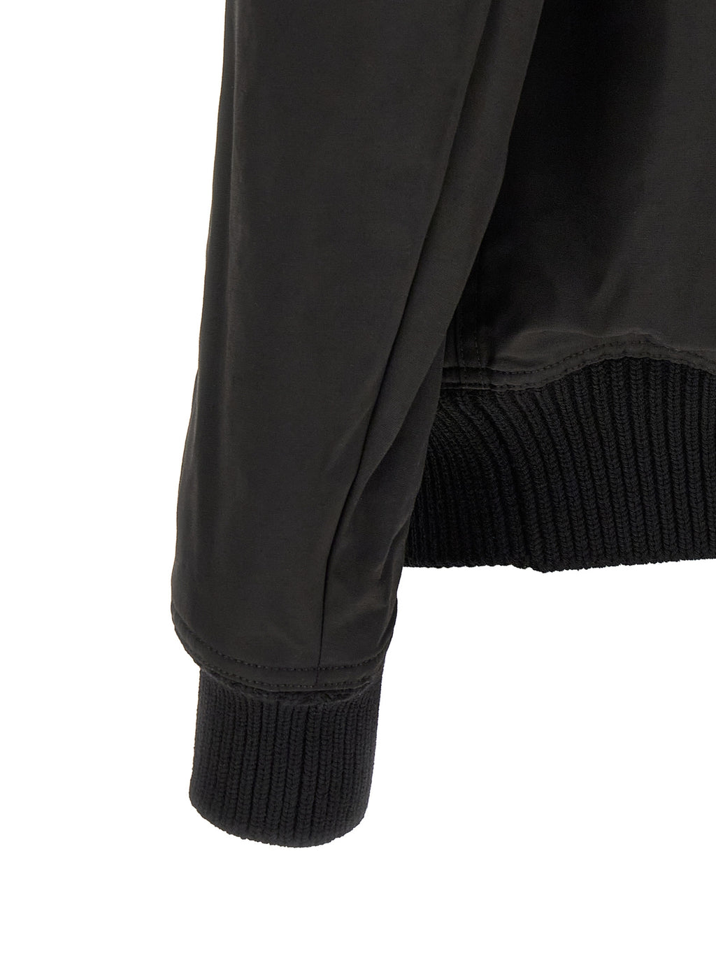 Schwarzer Nylon-Bomber