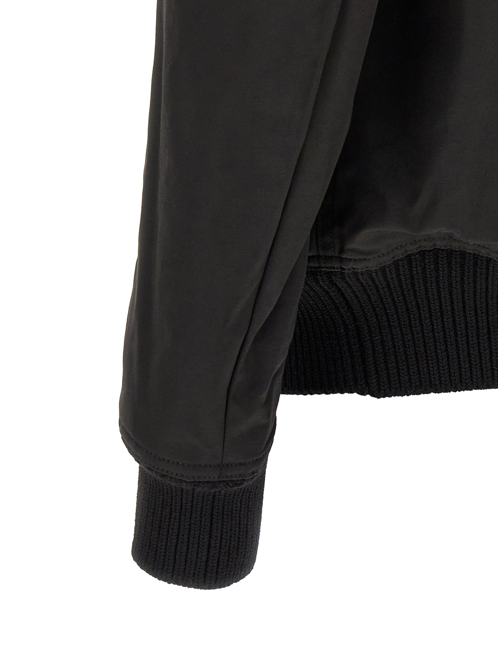 Schwarzer Nylon-Bomber