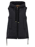 Schwarze ärmellose Jacke aus Polyester