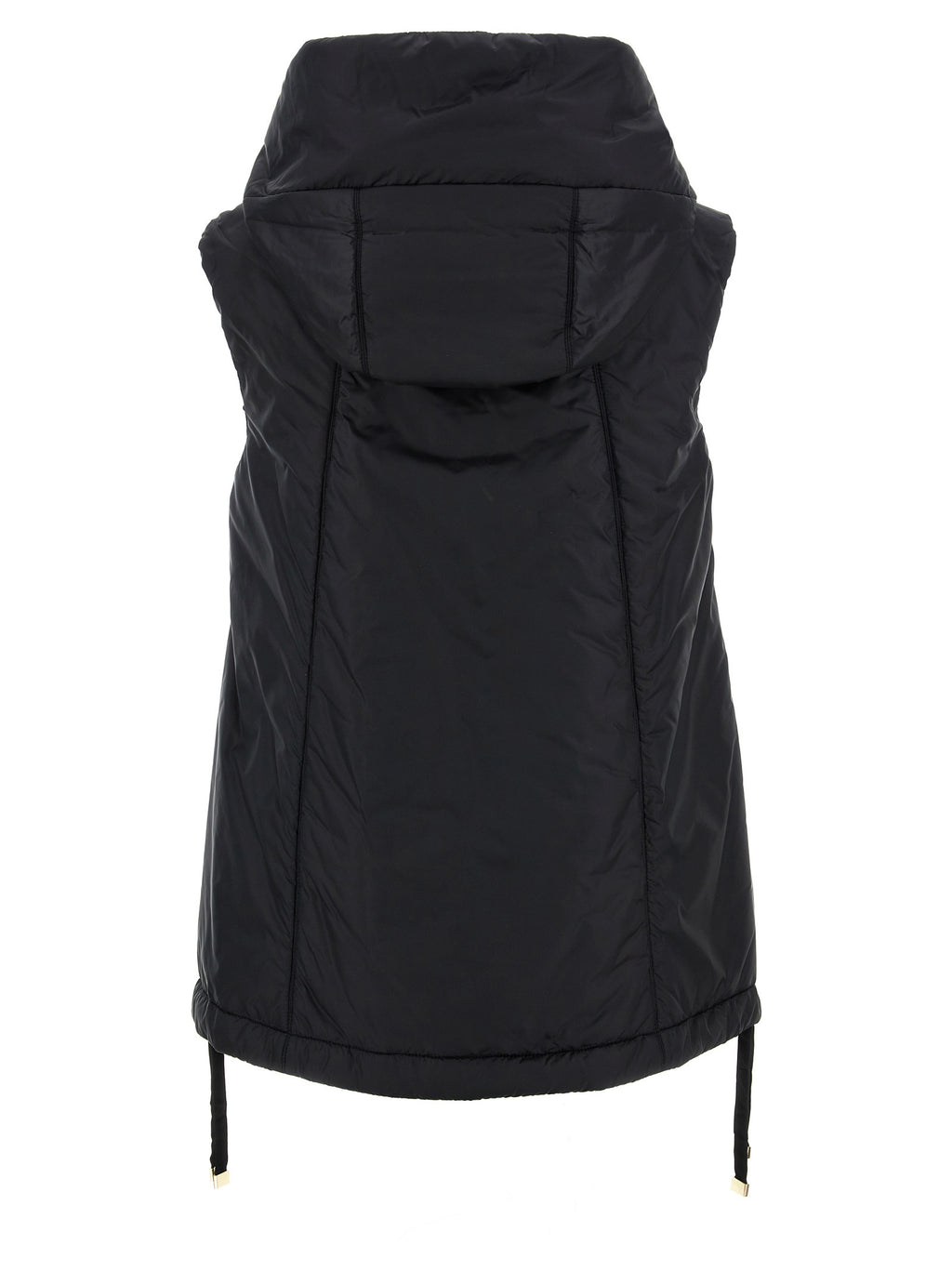Schwarze ärmellose Jacke aus Polyester