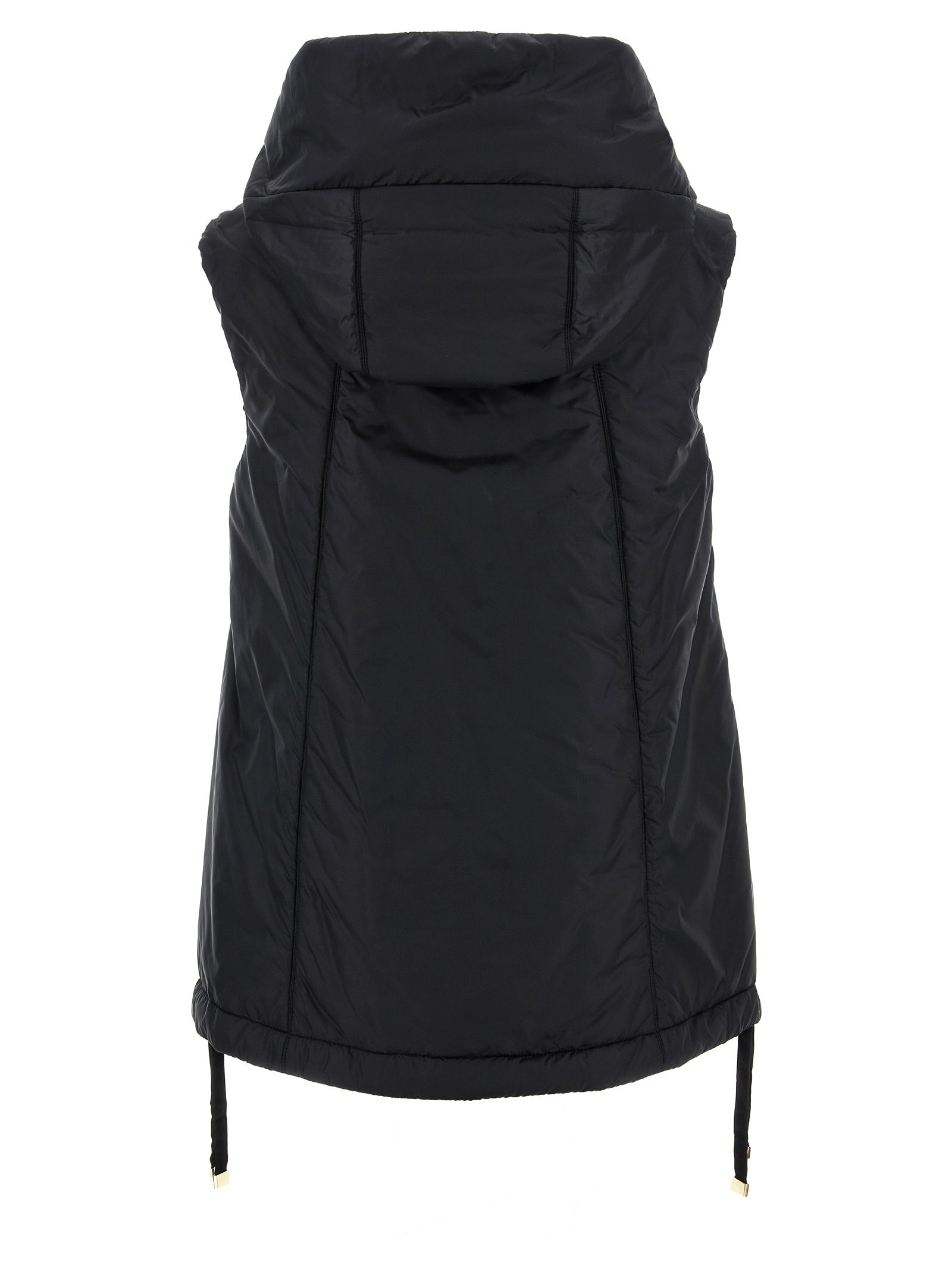 Schwarze ärmellose Jacke aus Polyester